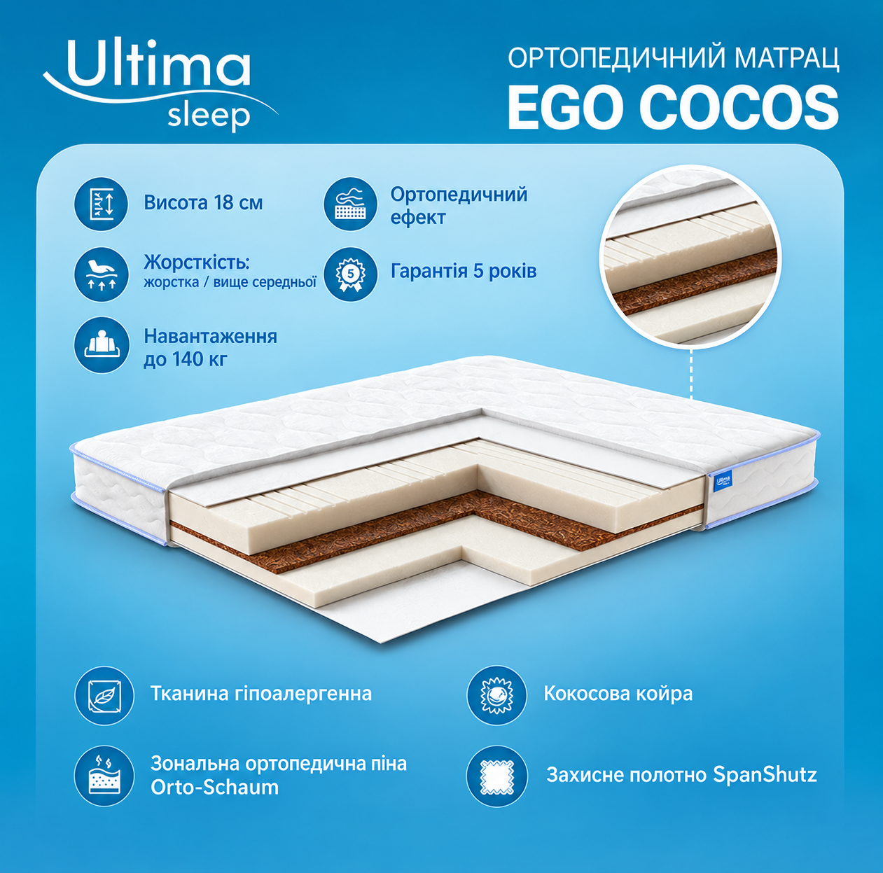 Матрац Ego Cocos 80 x 190